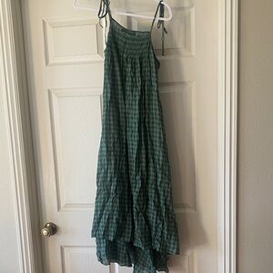 Unsubscribed Green Plaid Maxi Dress Sz 6.  Box4